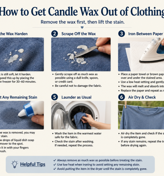 how can i get candle wax out of clothing