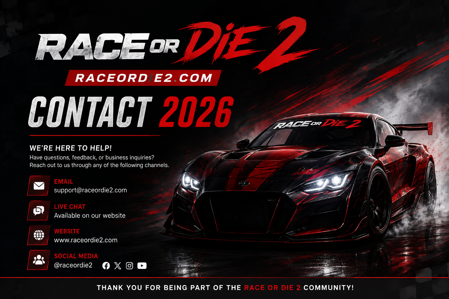 raceordie2 com contact 2026